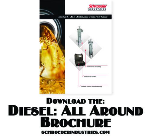 Photo showcasing Schroeder's Diesel: All Around Protection Brochure cover. Includes instructions on how to download the brochure.