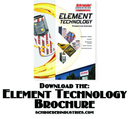 Photo showcasing Schroeder's Element Technology brochure cover. Includes instructions on how to download the brochure.