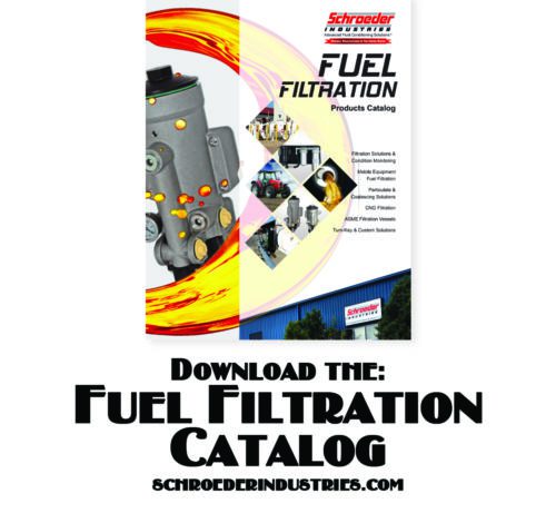 Photo showcasing Schroeder's Fuel Filtration catalog cover. Includes instructions on how to download the catalog.