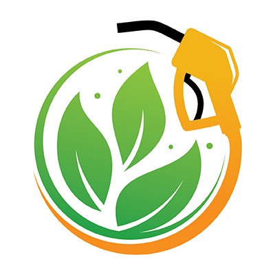 Vector icon of diesel fuel pump with green leaves