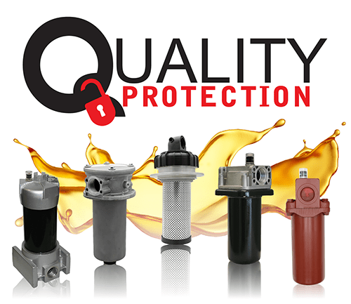 Quality Protection logo with lineup of Quality Protection filter elements
